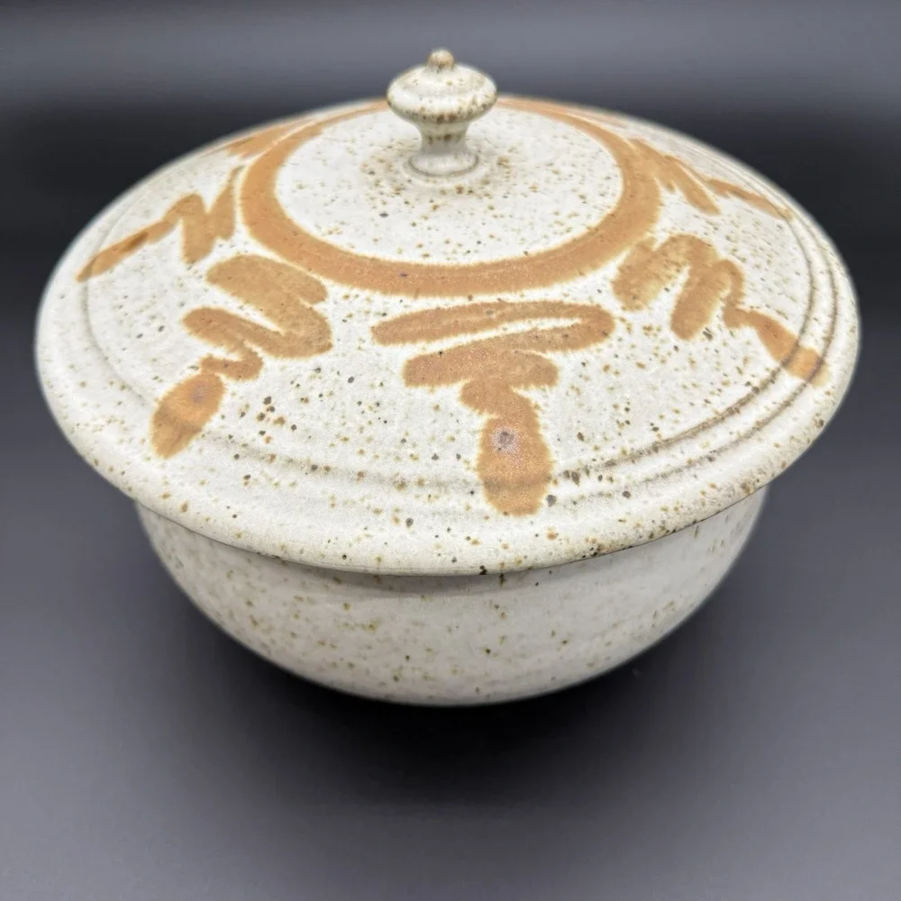 Speckled Hand Thrown Studio‎ Art Pottery Lidded Steamer Pot Cookware Bakeware